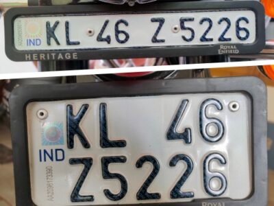 bike number plate in India