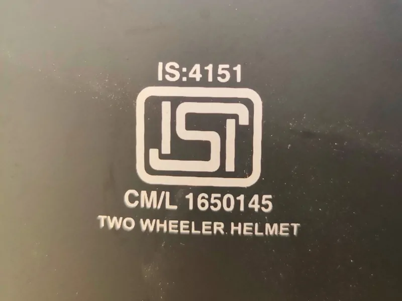 ISI certification on motorcycle helmet in India